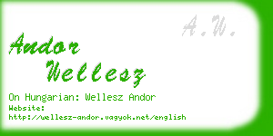 andor wellesz business card